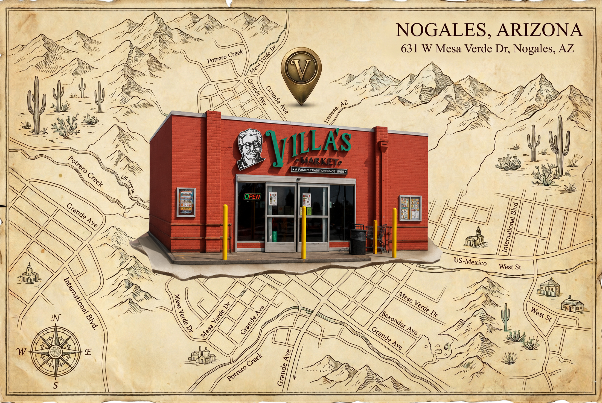 Fachada de la sucursal Nogales